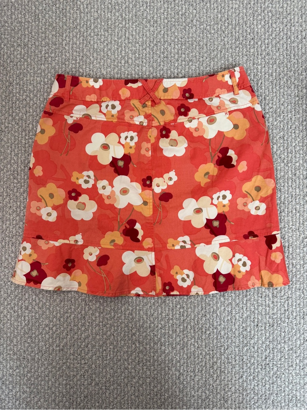 LOFT Coral-Orange Floral Skirt Size 14P summer vacation resort wear - Picture 2 of 14